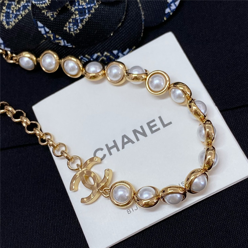Ch**el half bead half chain necklace