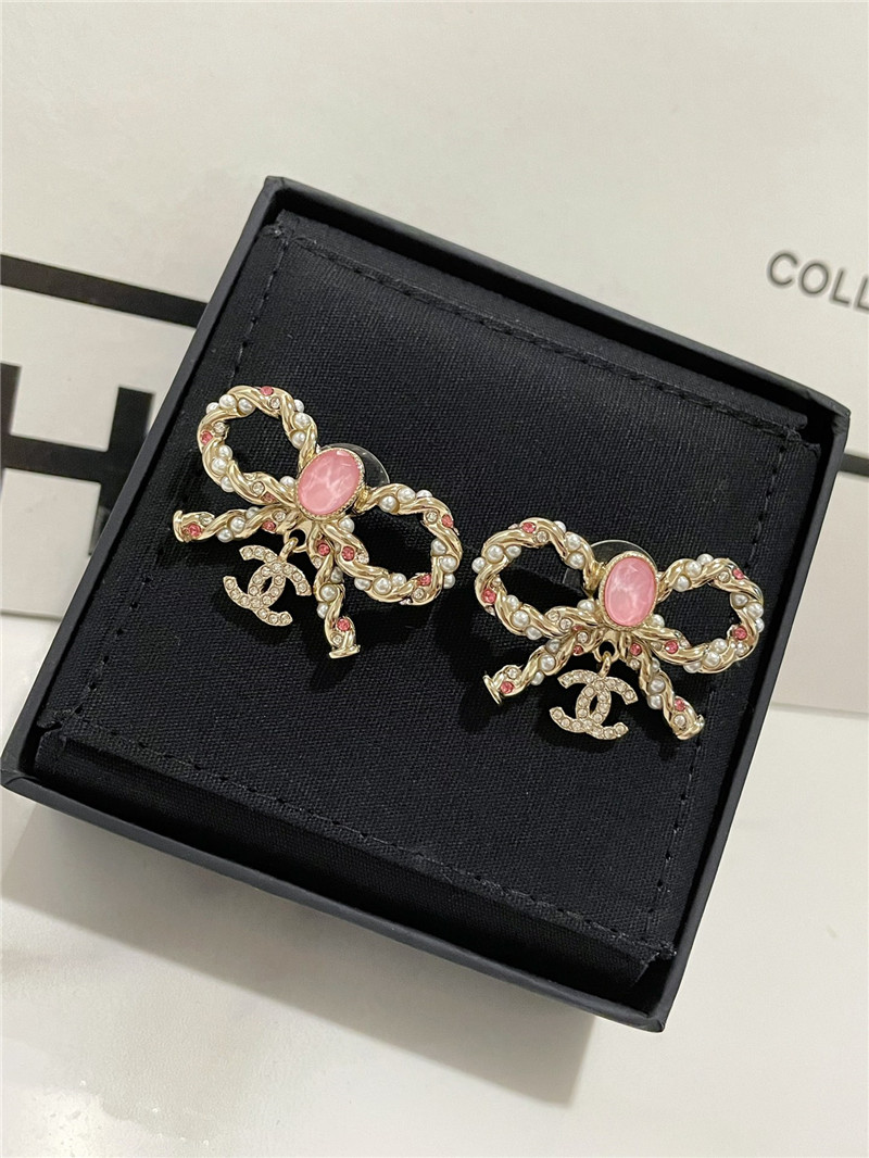 Ch**el bow twist earrings