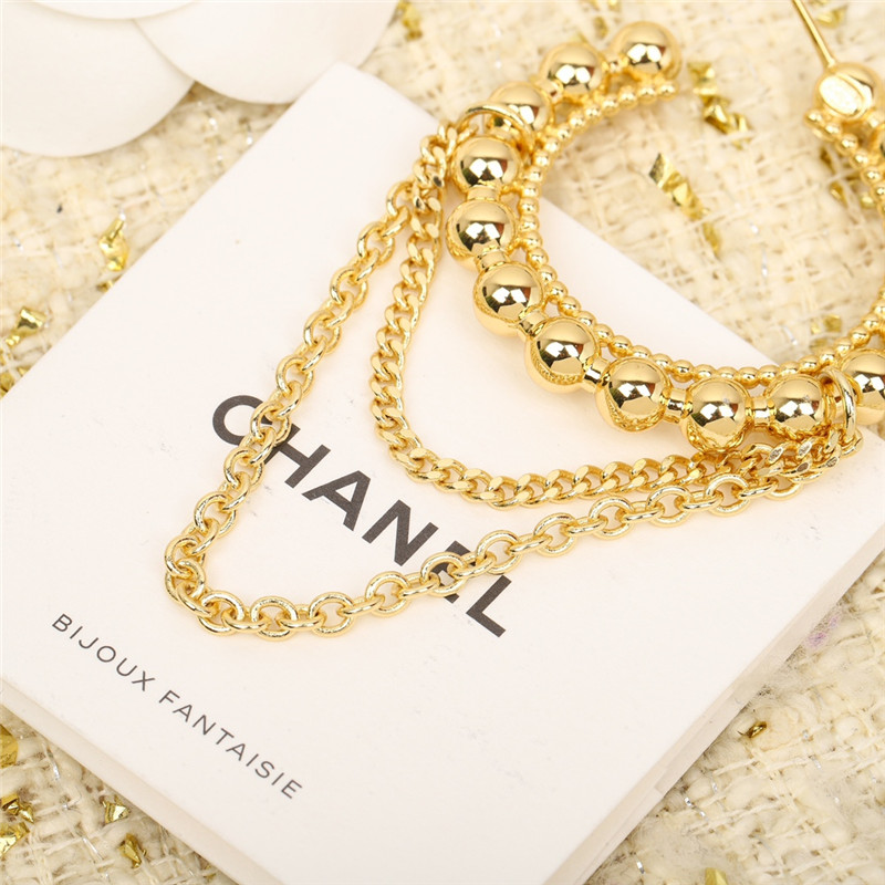 ch**el double c D1am0nd tassel earrings