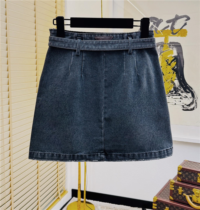 Pra*a denim mini skirt replica clothing