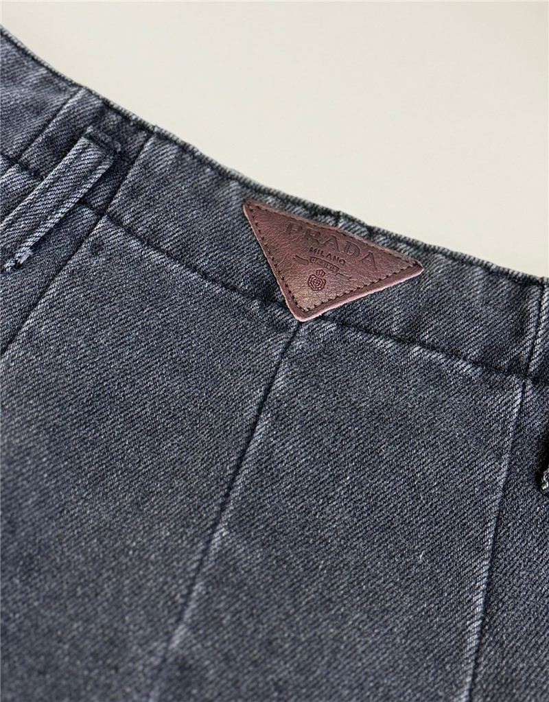 Pra*a denim mini skirt replica clothing