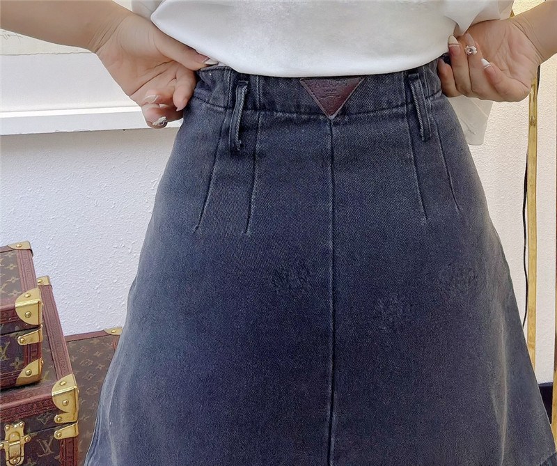 Pra*a denim mini skirt replica clothing