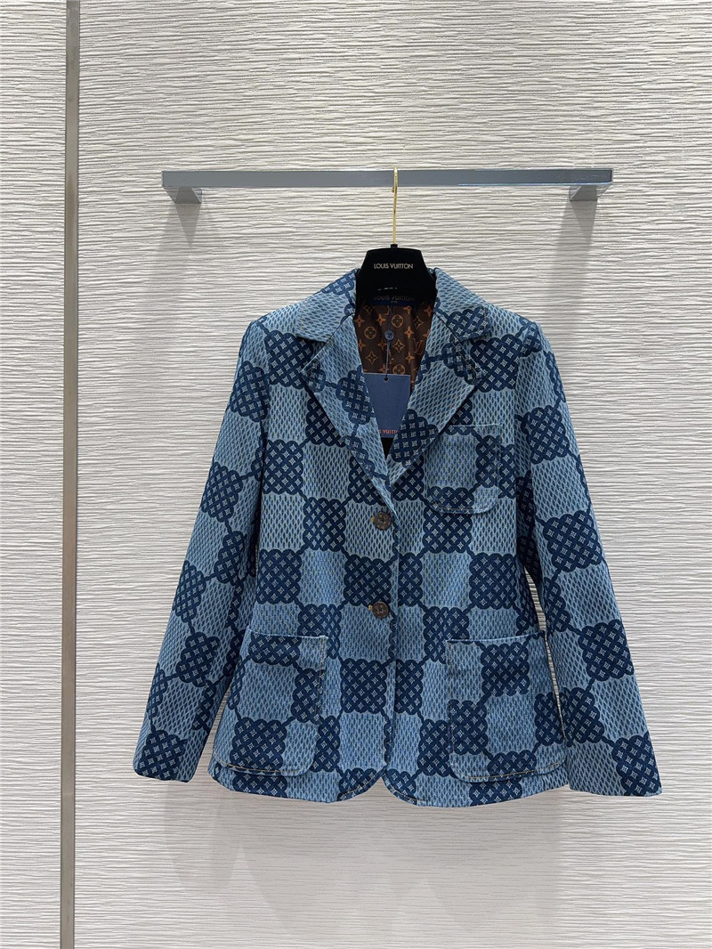 l0vis Vvtt0n lv washed denim blazer replica clothing