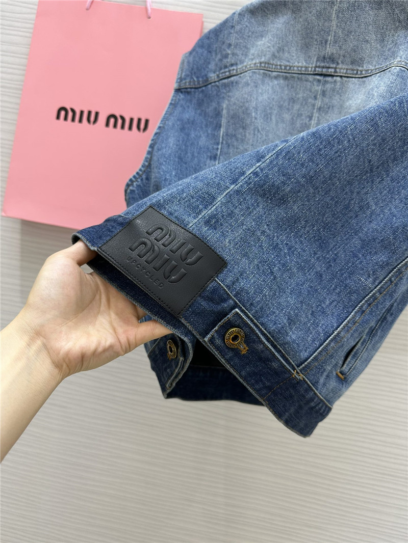 M1um1u lapel denim vest jacket replicas clothes