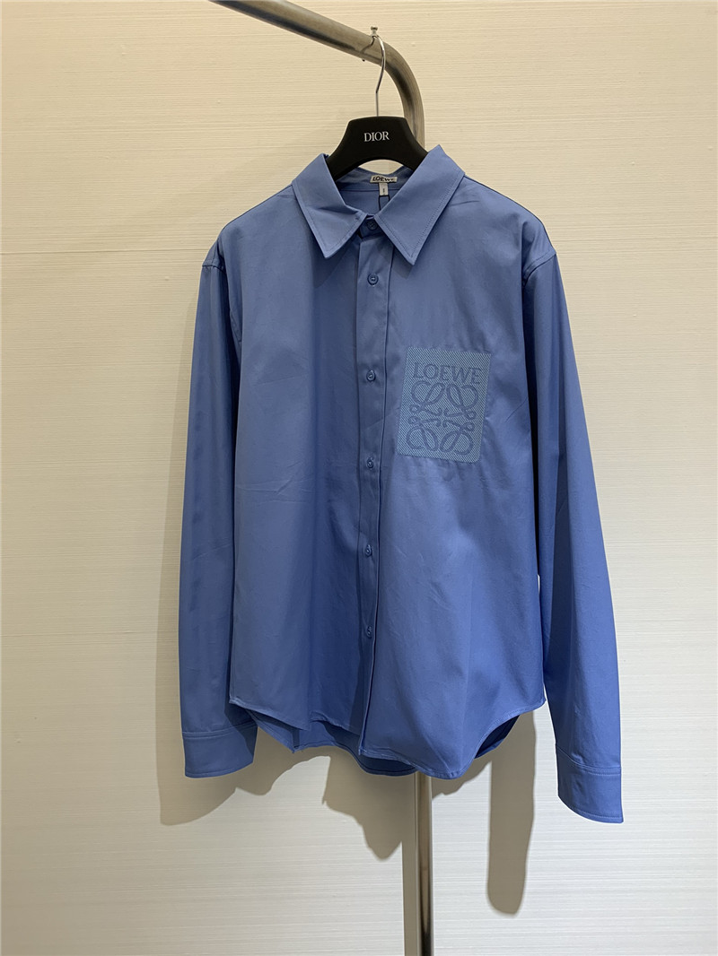 L0ew* embroidered logo cotton shirt replica d&g clothing