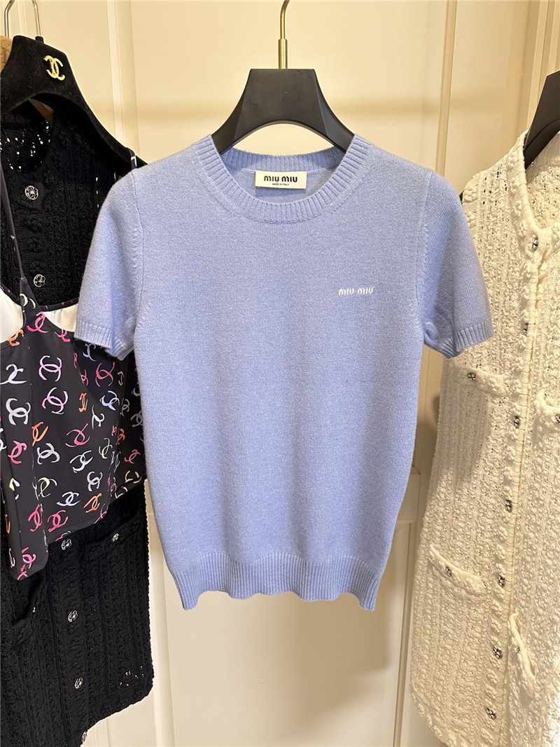 M1um1u cashmere short sleeve replica d&g clothing