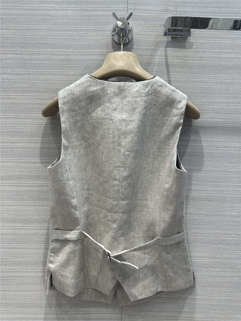 BC herringbone cotton and linen suit vest replica clothes