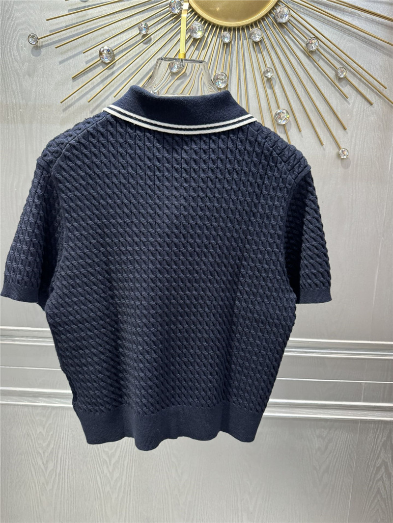 M1um1u polo short-sleeved knitted top replica clothes