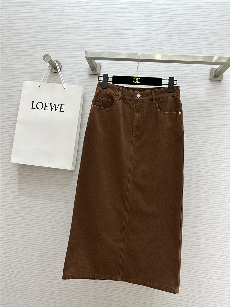 L0ew* denim skirt with slit design replica d&g clothing