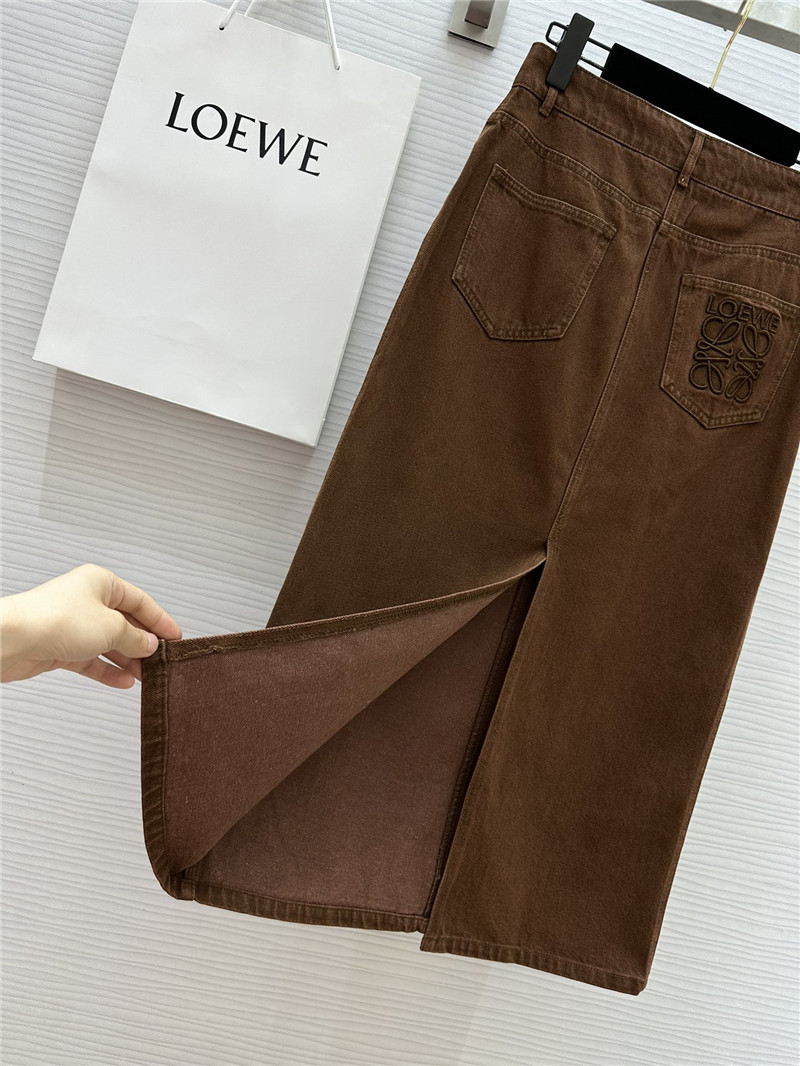 L0ew* denim skirt with slit design replica d&g clothing