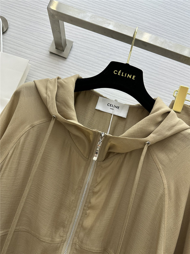 Ce1i*e tencel hooded jacket + shorts set replica clothing sites