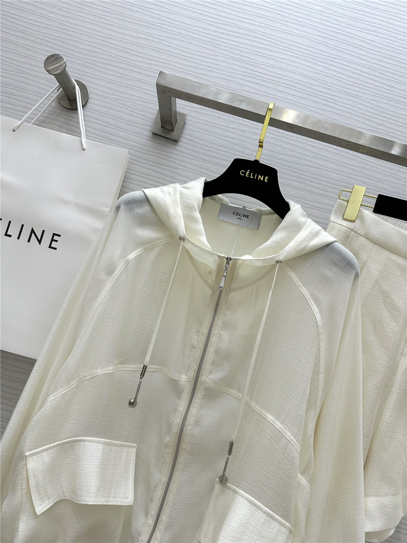 Ce1i*e tencel hooded jacket + shorts set replica clothing sites
