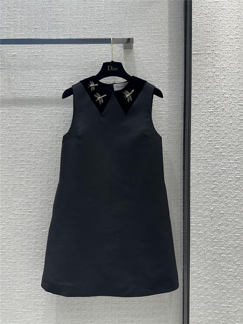 D10r beaded dragonfly velvet collar vest dress replica clothes