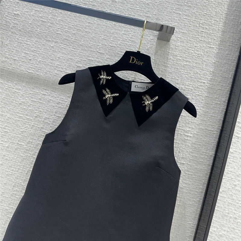 D10r beaded dragonfly velvet collar vest dress replica clothes