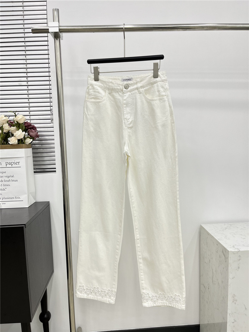 Ch**el hollow camellia jeans replica clothing sites