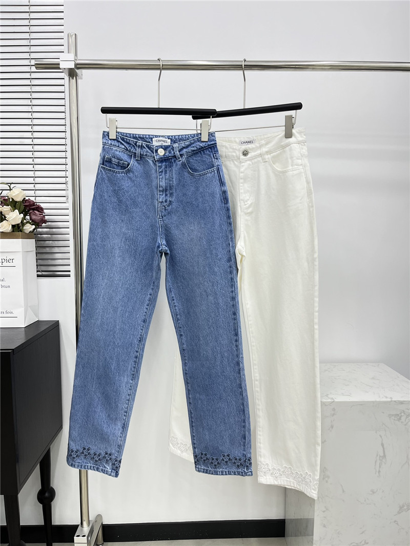 Ch**el hollow camellia jeans replica clothing sites