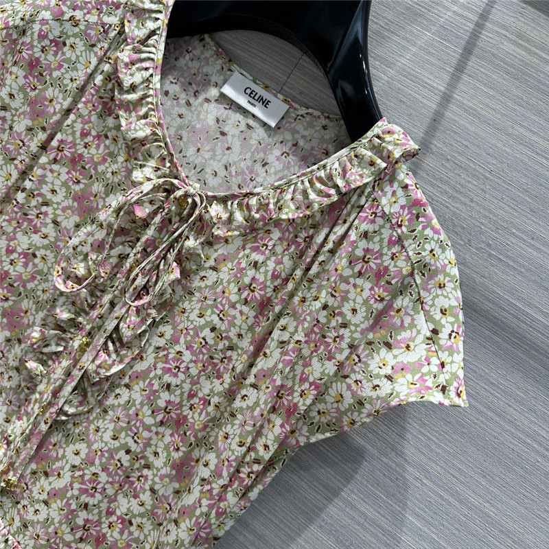 Ce1i*e retro french elegant silk dress replica designer clothes