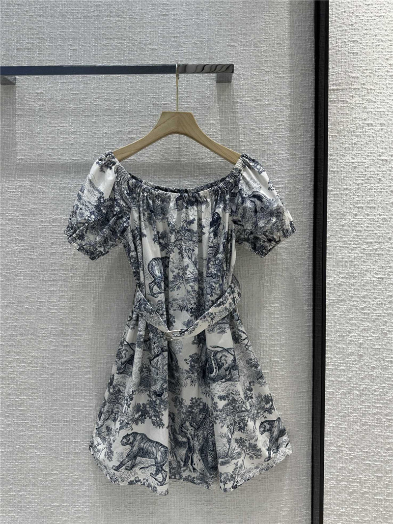 D10r one shoulder puff short sleeve dress replica clothes