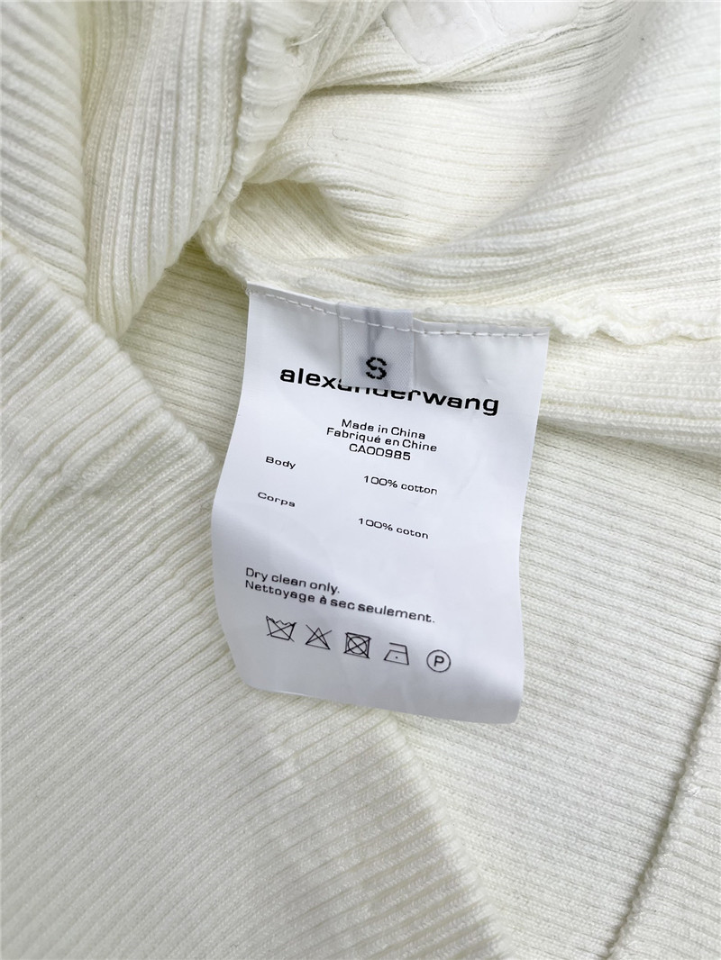 A1exa*der wang logo knitted cardigan in white