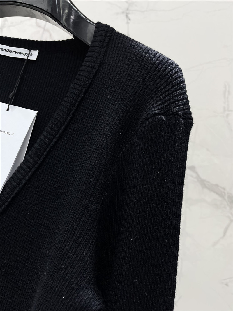 A1exa*der wang logo knitted cardigan in black