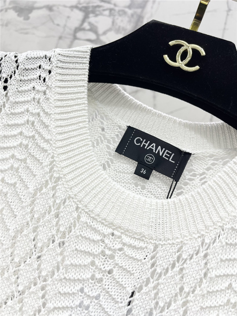 Ch**el knitted short sleeves cheap designer replica clothes