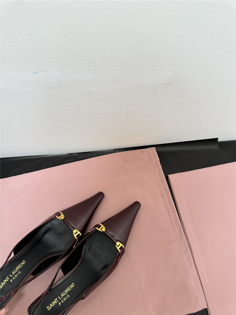 Sa1nt Lau*nt slingback 50mm patent-leather pumps