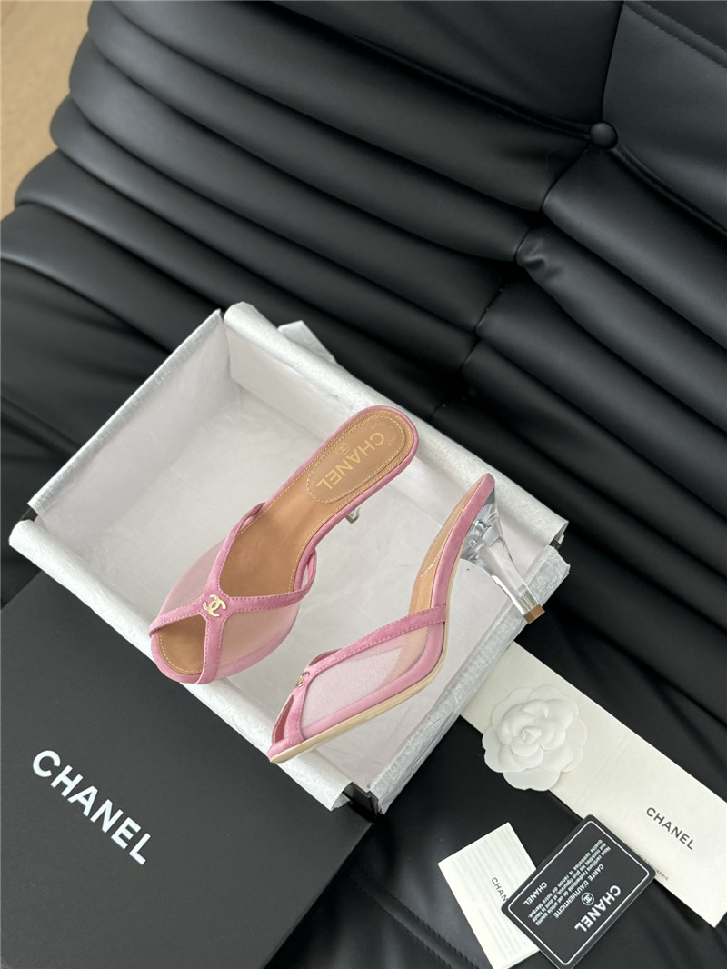 Ch**el mesh grosgrain logo mules