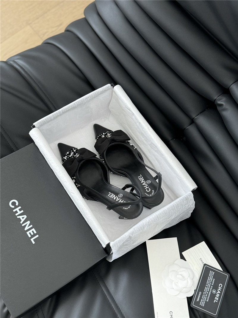 Ch**el butterfly knot slingback