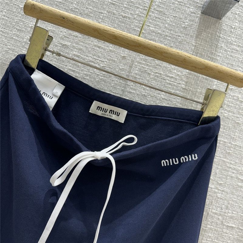 Miu Miu Navy Polo Short-Sleeve Set