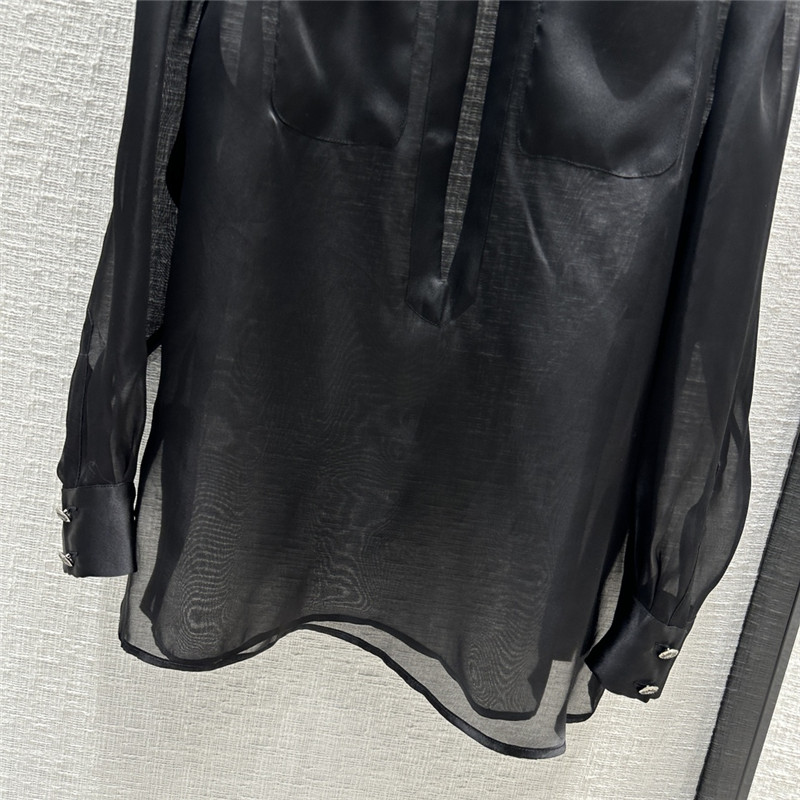 Ch**el palace style black organza shirt replica clothes