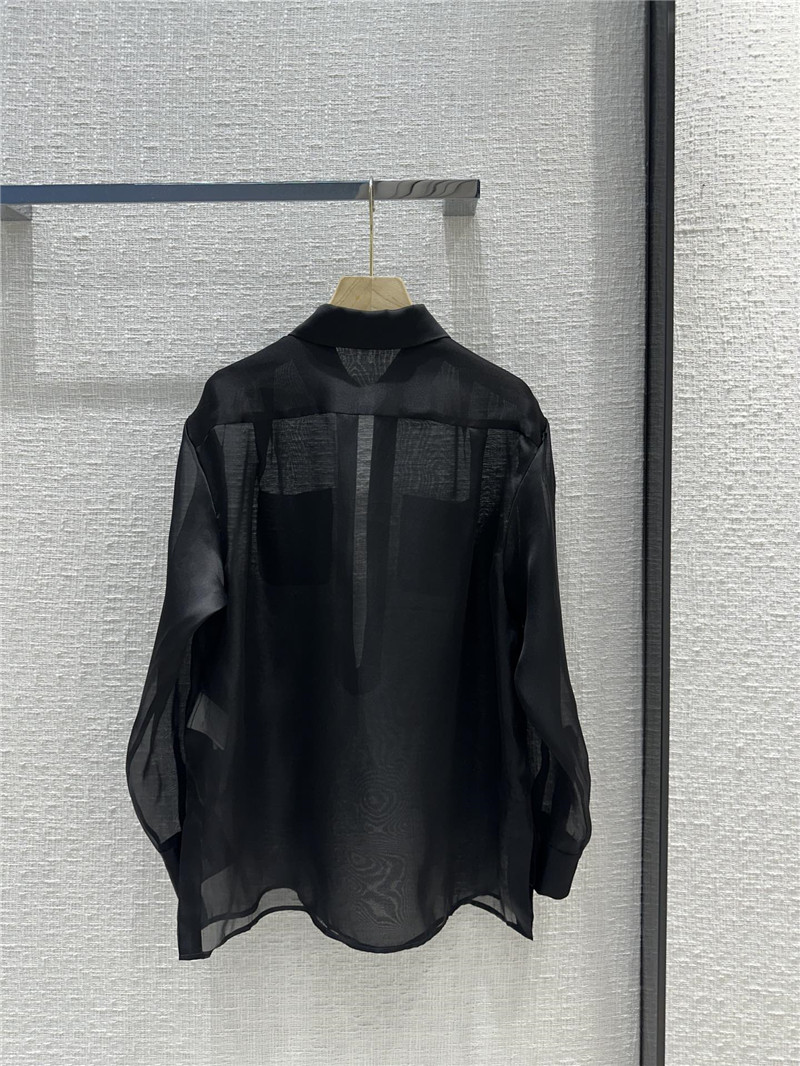 Ch**el palace style black organza shirt replica clothes