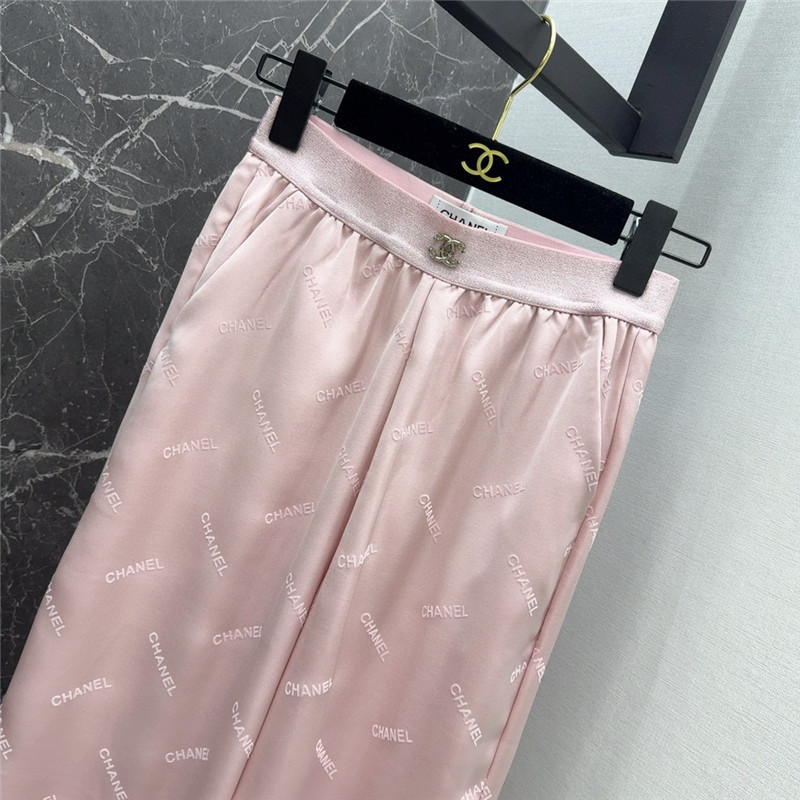 Ch**el elastic waist straight pants cheap replica designer clothes