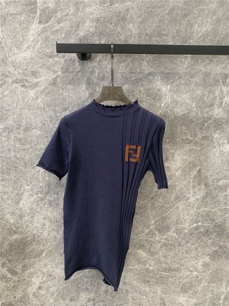 F**di irregular knitted short-sleeved top replica clothes