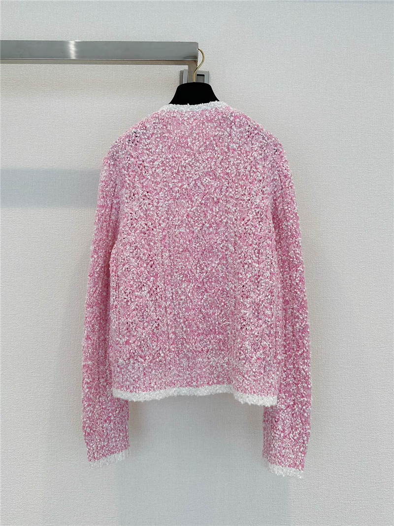 Ch**el color block twist cardigan pink