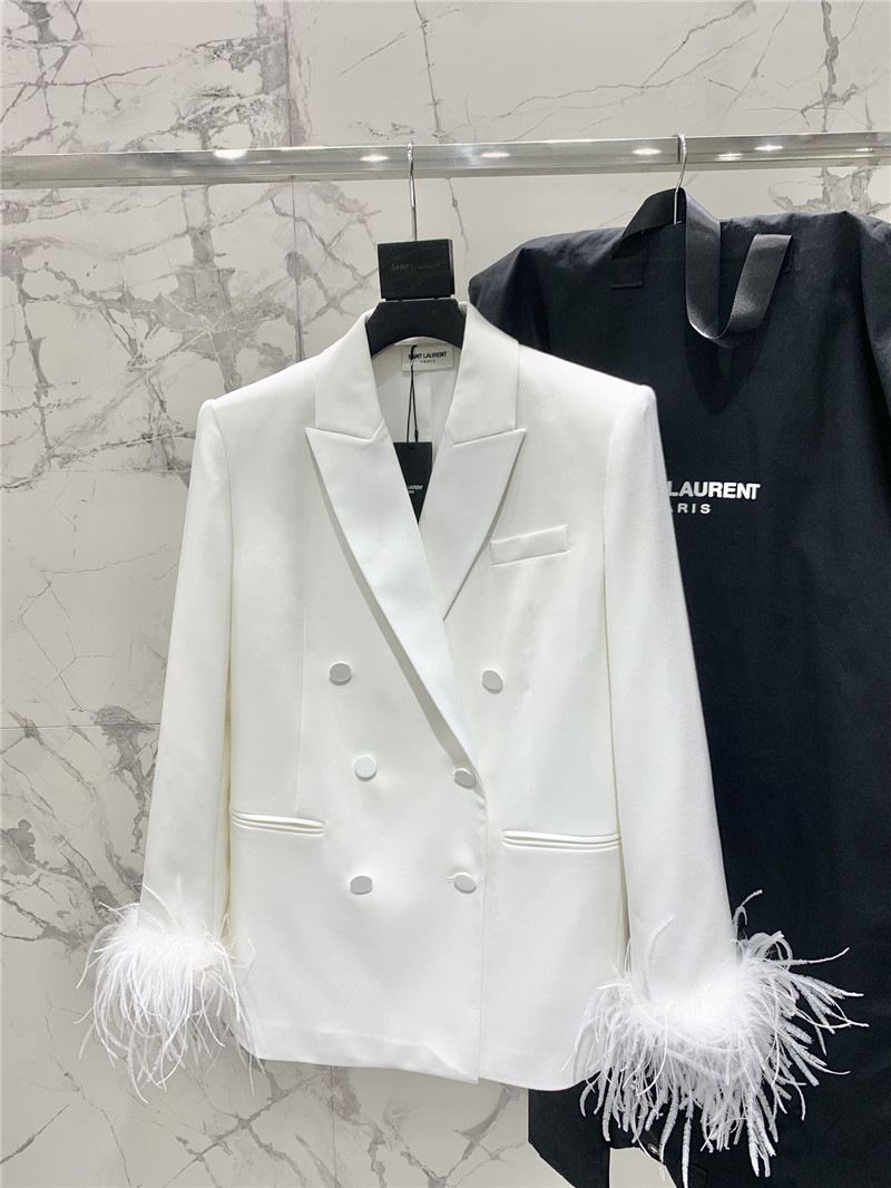 Y51 ostrich feather silhouette suit replica d&g clothing