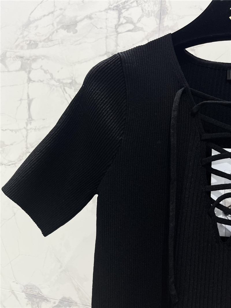 Ch**el three-dimensional cut knitted short-sleeved replica clothes