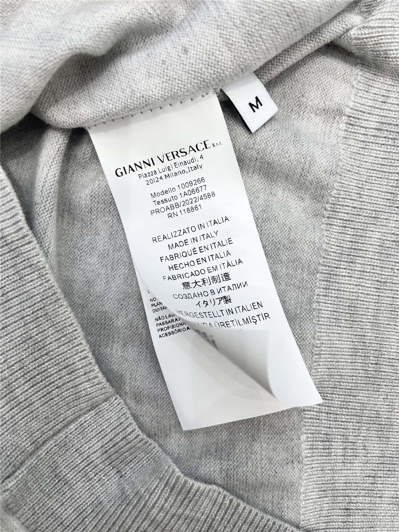 Versace Medusa Plaque Knitted Top grey