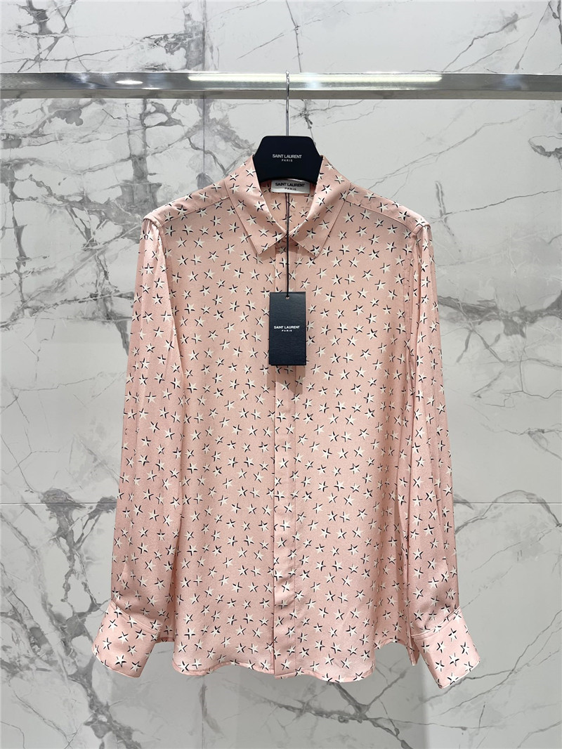 Y51 five-pointed star silk shirt replica designer clothes