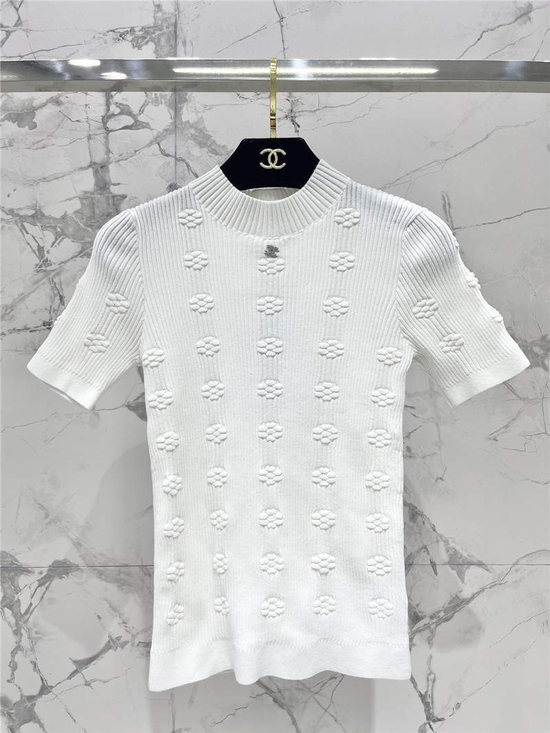 Ch**el three-dimensional crochet knit top replica d&g clothing
