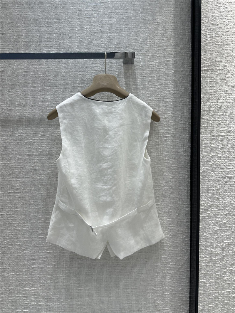 BC white cotton and linen vest suit replica designer clothes
