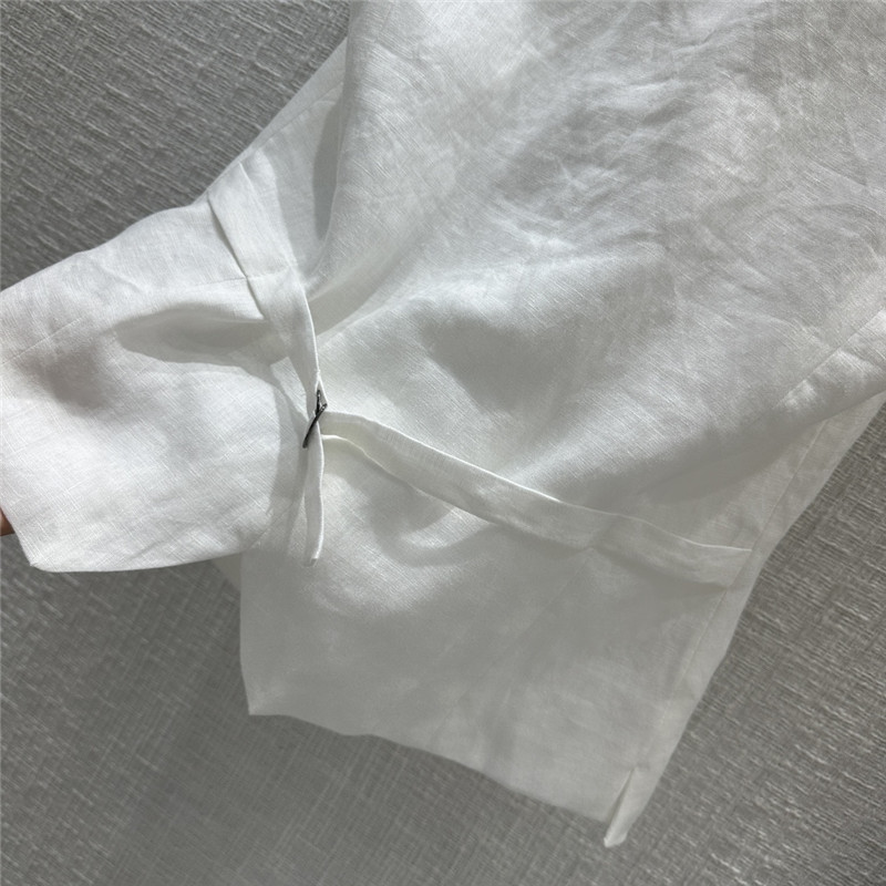 BC white cotton and linen vest suit replica designer clothes