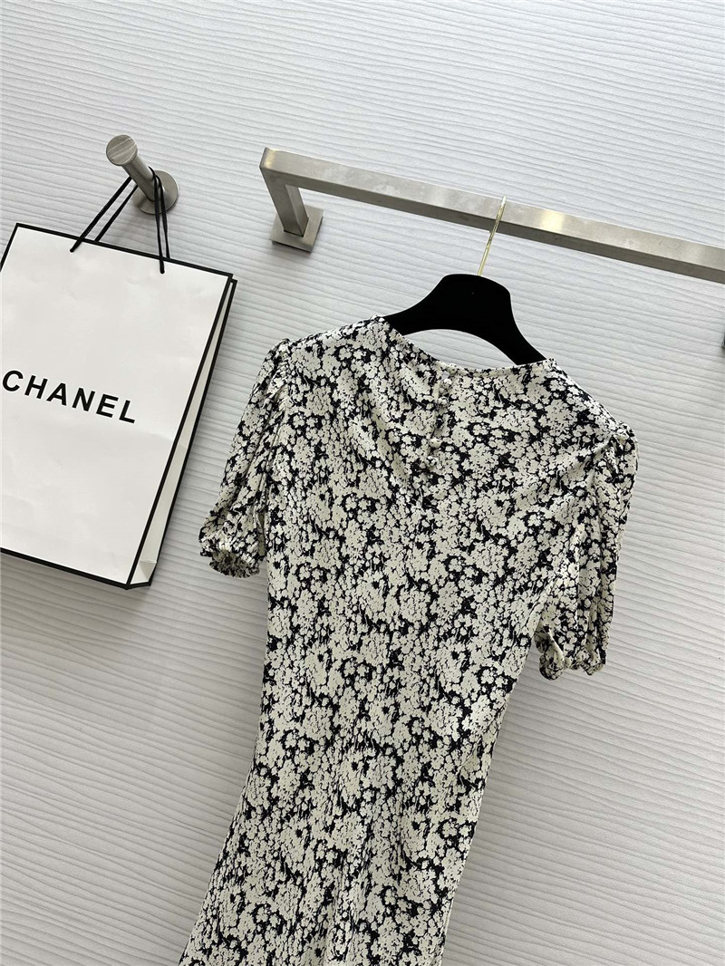 Ch**el puff sleeve dress cheap designer replica clothes