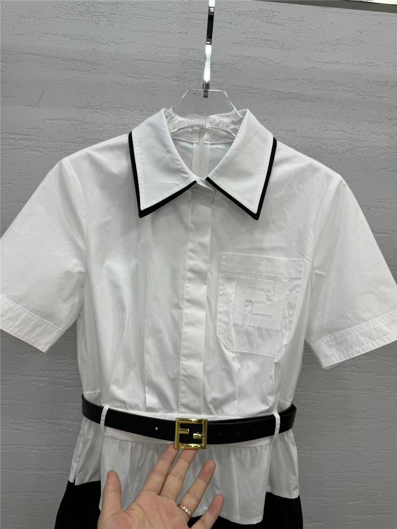 F**di white logo polo dress