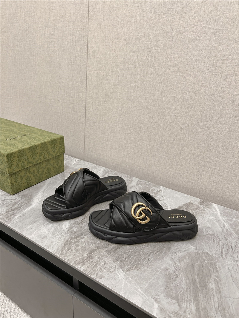 Gvc*1 marmont slide sandals in black