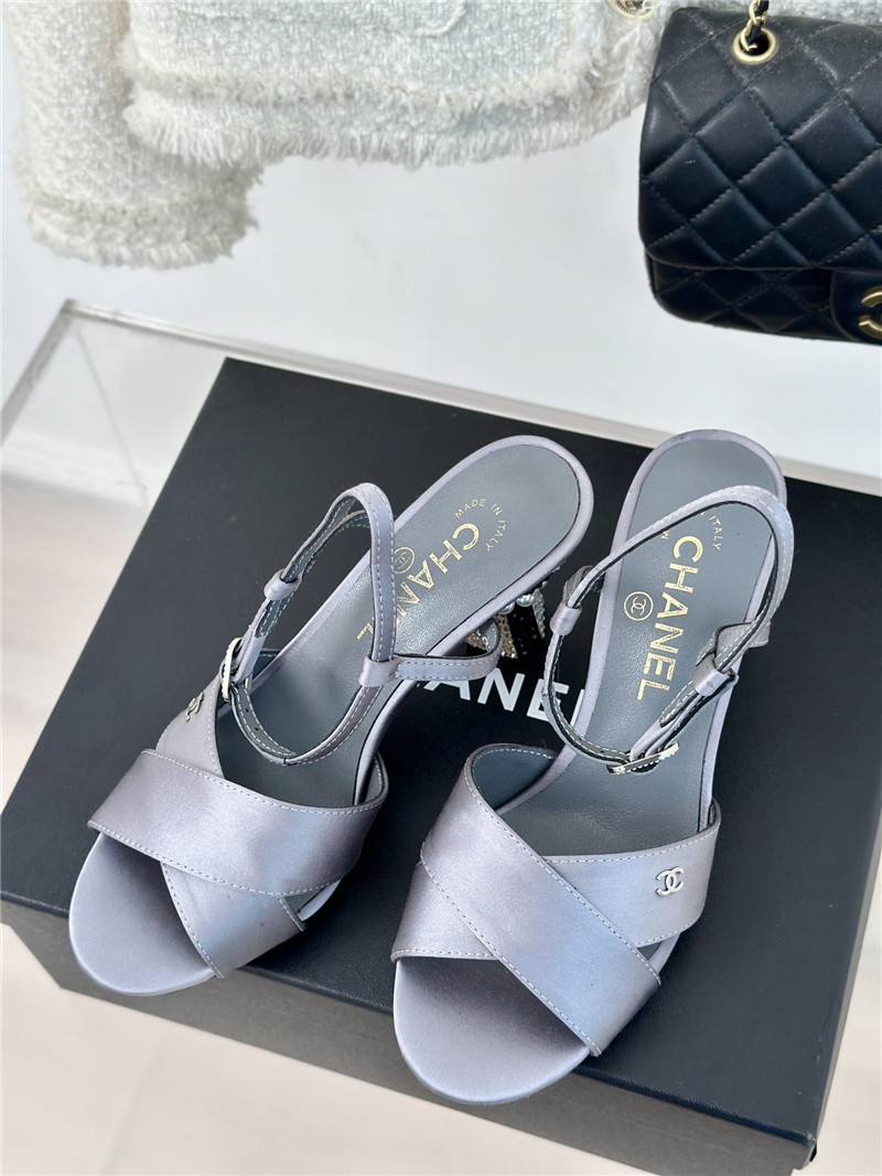 Ch**el velvet square heel sandals