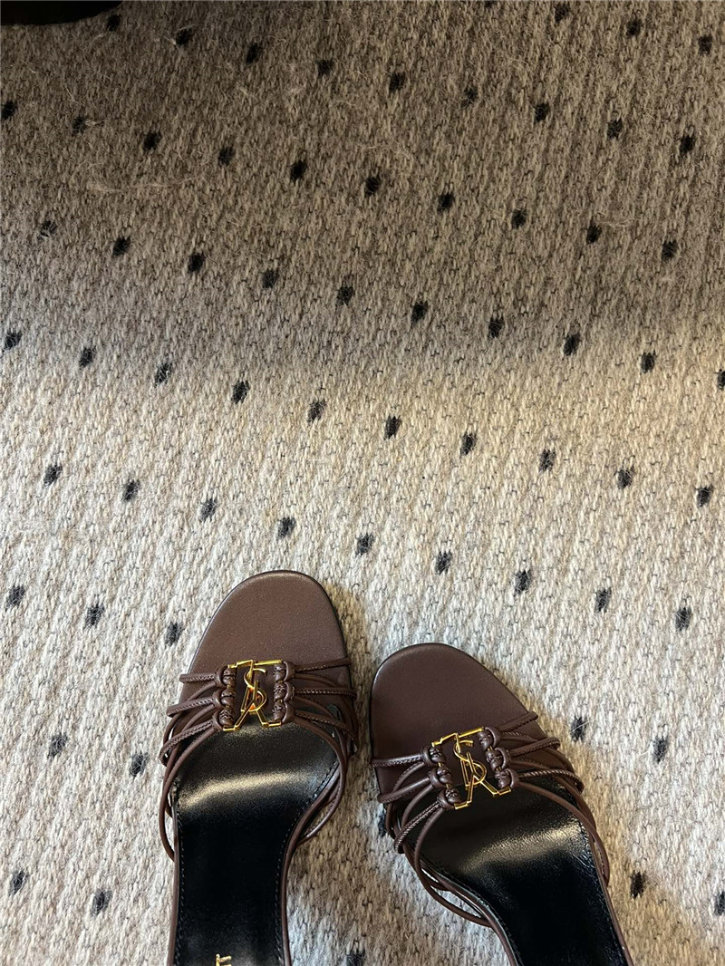 Sa1nt Lau*nt babylone 90mm leather sandals in brown