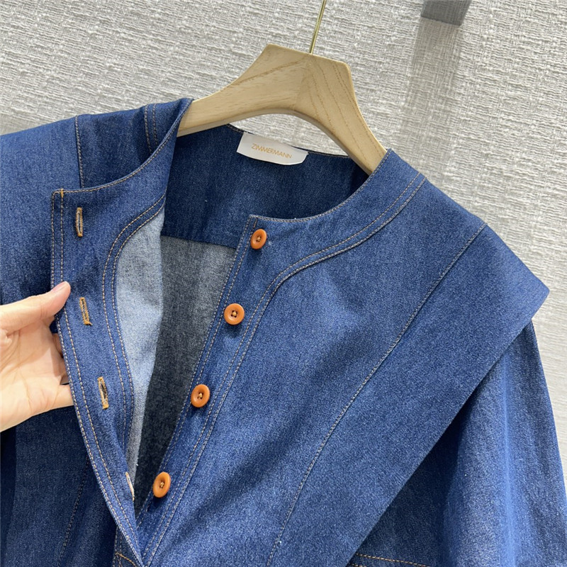 zimm blue belted waist denim dress replicas clothes