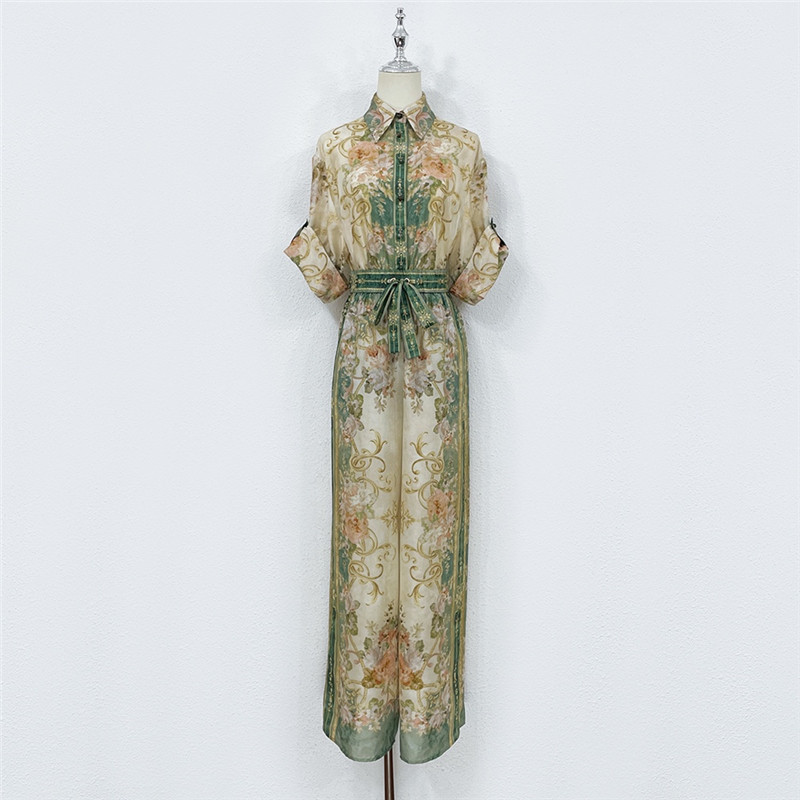 zimm silk top + Silk wide leg pants set replica clothes
