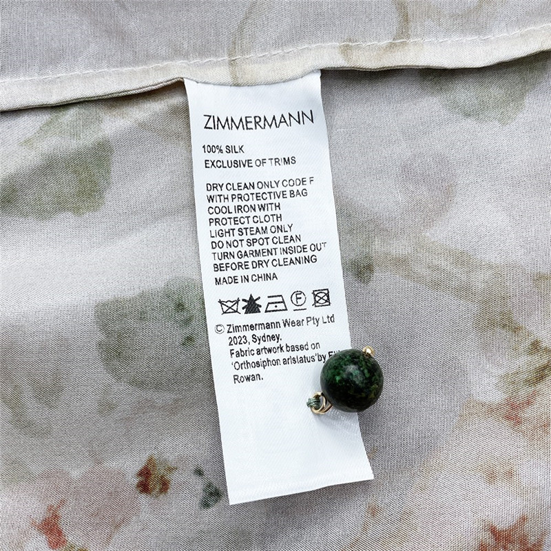 zimm silk top + Silk wide leg pants set replica clothes