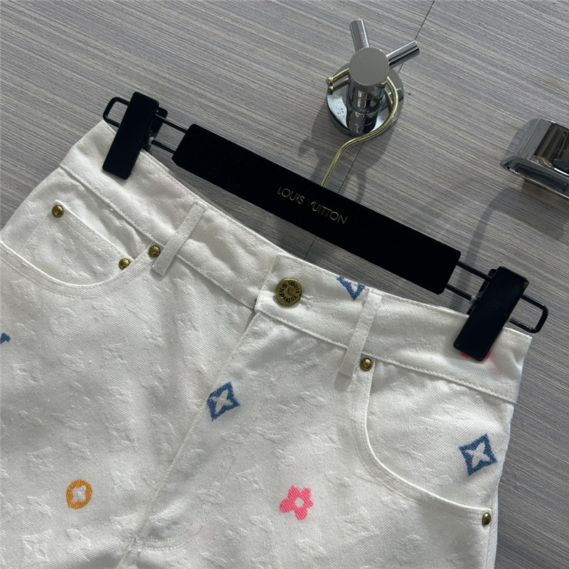 l0vis Vvtt0n lv white denim shorts replicas clothes